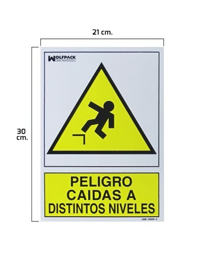 Cartel Peligro Caidas a Distintos Niveles 30x21