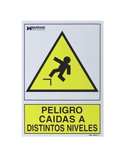 Cartel Peligro Caidas a Distintos Niveles 30x21