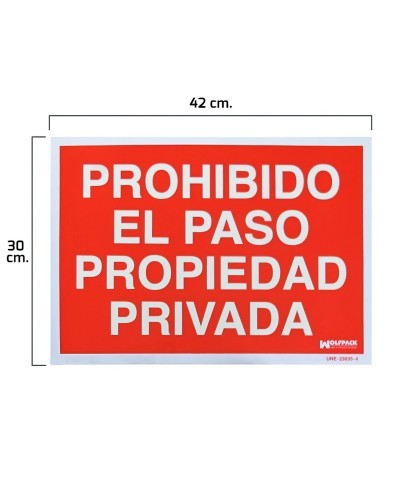 Cartel Prohibido El Paso Propiedad Privada 30x42