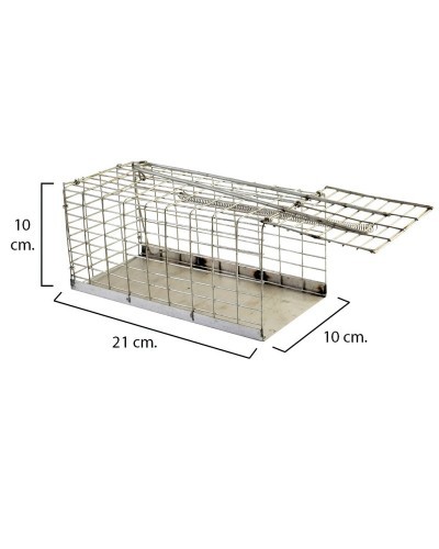 Trampa Ratas Jaula Metal Completa 21x10x10 cm