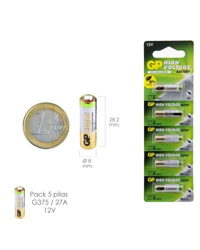 Pila Alcalina G375/ 27A 12 V. Sin Mercurio (Blister 5 Piezas)