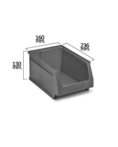 Gaveta Apilable Almacenamiento Gris Nº52 236x160x130 mm.  (2/6)