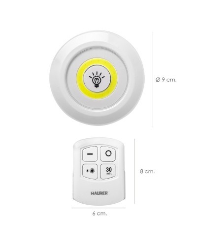 Set 3 Focos Led Con Mando 3 Watt. 80 Lumenes