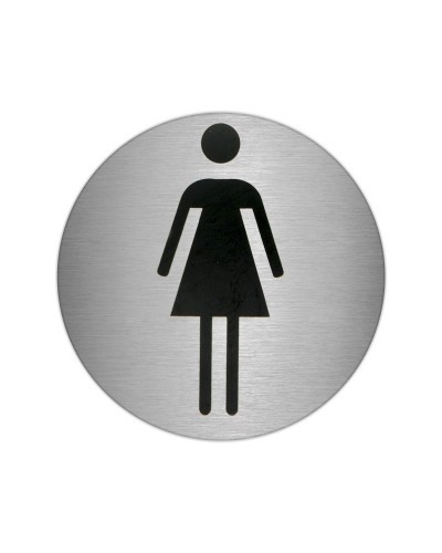 Placa Adhesiva Baño "Mujer" Acero Inoxidable Ø 7 cm.