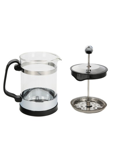 Cafetera Francesa De Cristal Y Acero Inoxidable, Con Embolo, Capacidad De 800 ml