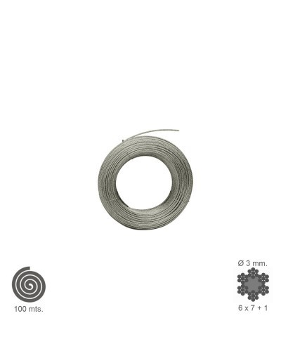 Cable Galvanizado   3  mm. (Rollo 100 Metros) No Elevacion