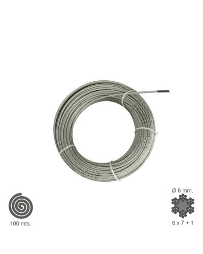 Cable Galvanizado   6  mm. (Rollo 100 Metros) No Elevacion