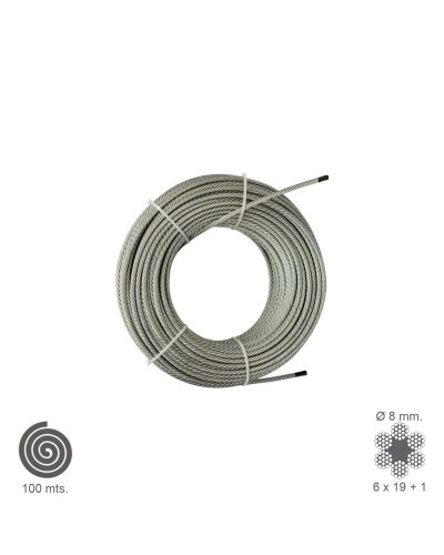 Cable Galvanizado   8 mm. (Rollo 100 Metros) No Elevacion