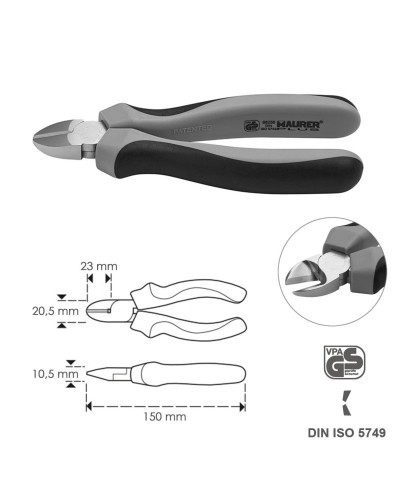 Alicates DIN-ISO Corte Diagonal 150 mm.