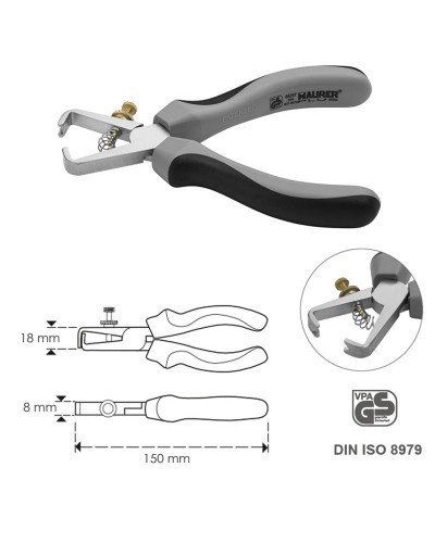 Alicates DIN Pelacables 150 mm.
