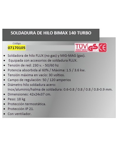 Soldadura De Hilo Bimax 140 Turbo