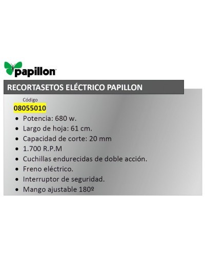 Recortasetos Papillon 680 w. Hoja 610 mm.