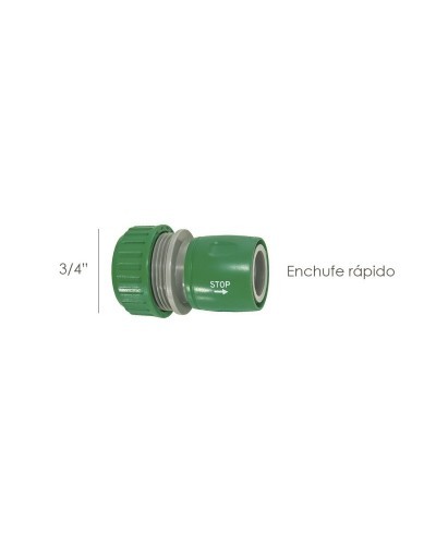 Conector Manguera Plastico 3/4 Con Stop Blister