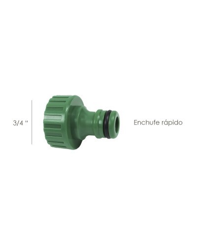 Adaptador Manguera Plastico 3/4 hembra Blister