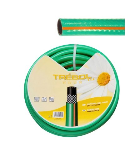 Manguera Verde Trebol Trenzado 15 mm. - 5/8" Rollo 50 Metros