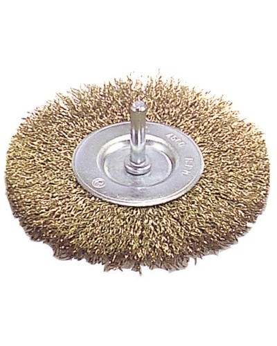 Cepillo Acero latonado Disco    100 mm. 1/4".
