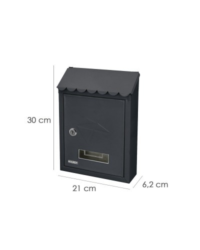Buzón Maurer Exterior 21x30x6,8 cm. Negro