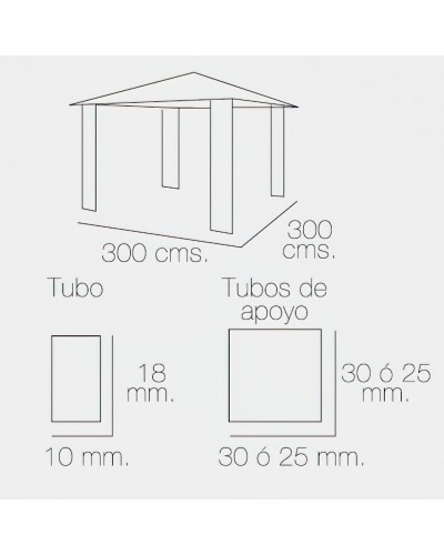 Pergola Papillon 3x3 Metros Plegable