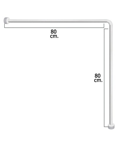 Barra Para Cortina Ducha Universal Aluminio Blanco 80x80 cm.