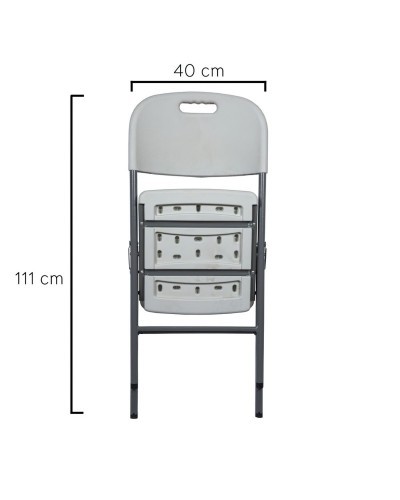 Silla Plegable, Blanca, Con Agarre, Medidas 47x42x88cm