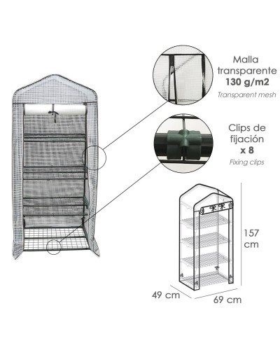 Invernadero Portatil Pvc 4 Niveles 157 cm.