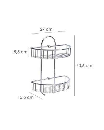 Cestillo Inoxidable Maurer Para Colgar 2 alturas 27x15x37 cm.