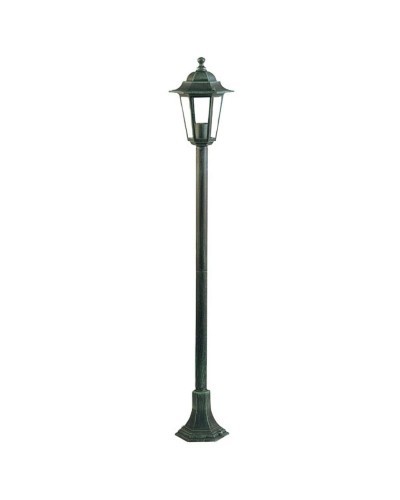 Farol Jardín Hexagonal Verde Con columna