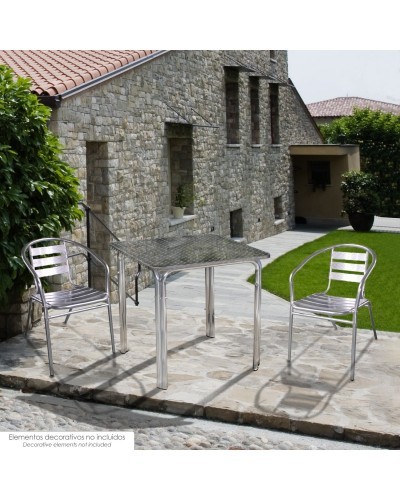 Silla Terraza Aluminio Con brazos Apilable