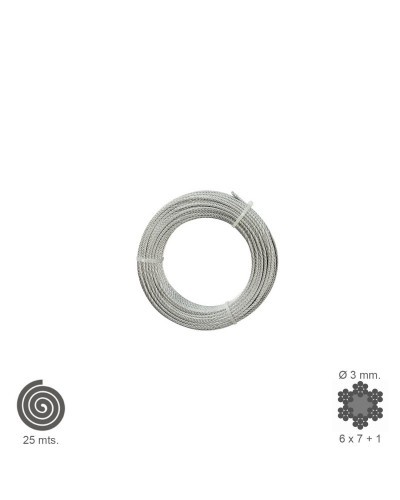 Cable Galvanizado  3 mm. (Rollo 25 Metros) No Elevacion