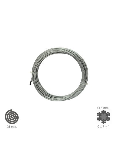 Cable Galvanizado  5 mm. (Rollo 25 Metros) No Elevacion