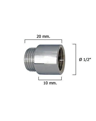 Alargadera Redonda Cromo 1/2" x 10