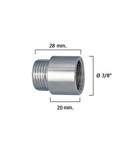 Alargadera Redonda Cromo 3/8" x 20