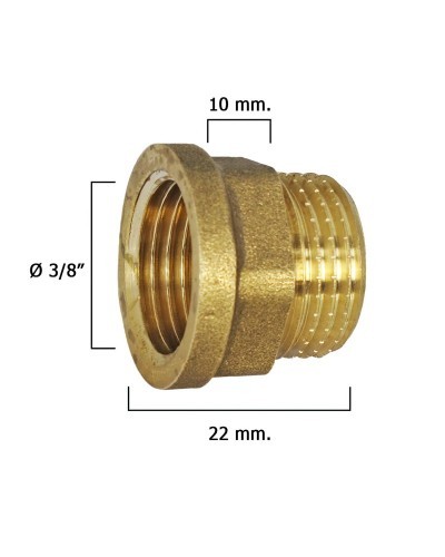 Alargadera Hexagonal Pulida 3/8x10