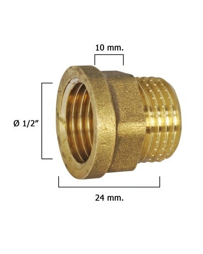 Alargadera Hexagonal Pulida 1/2x10