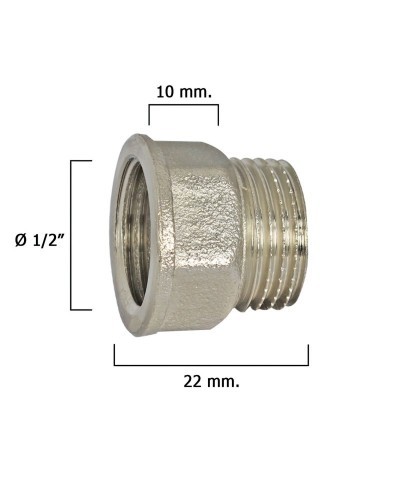 Alargadera Hexagonal Cromo 1/2x10