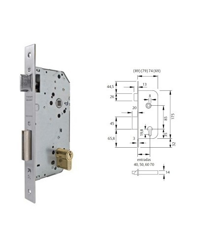 Cerradura Tesa 2030-hl/40