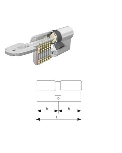 Cilindro Tesa Seguridad T60 /30x30 Latonado