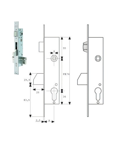 Cerradura Tesa 2216/20/3ai