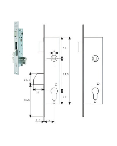 Cerradura Tesa 2219/20/3ai