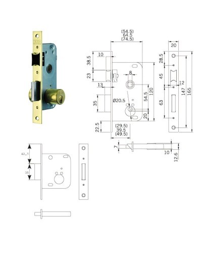 Cerradura Tesa 2001-hl/40