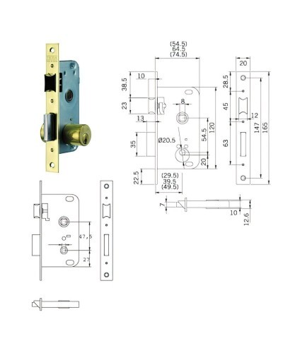 Cerradura Tesa 2004-hl/40