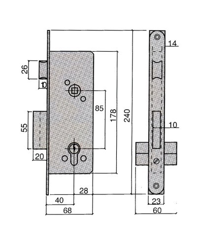 Cerradura Ucem 5255-hl/40