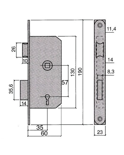 Cerradura Ucem 6134-hl/35