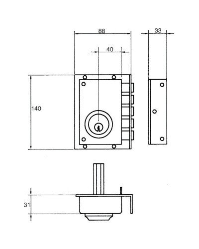 Cerradura Jis 242 11x7 Derecha