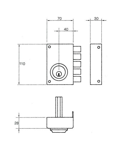 Cerradura Jis 233 11x7/ Derecha