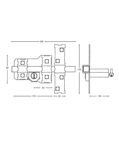 Cerrojo Fac 302-l/115-p/ Derecha