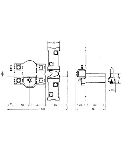 Cerrojo Fac 305-r/ 80-n/ derecha