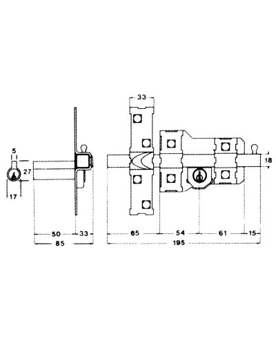 Cerrojo Fac 306-l/115-n/ Derecha