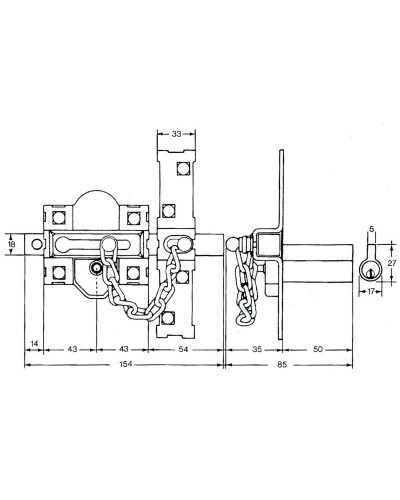 Cerrojo Fac 307-r/ 80-n/ Derecha