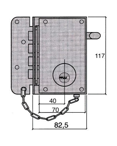 Cerradura Ucem Seguridad 4500-s-he/ Izquierda